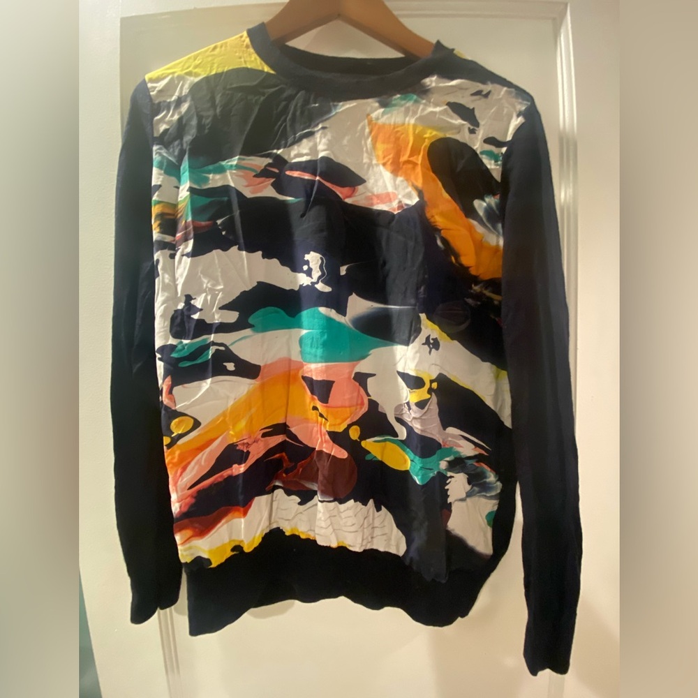 Cos silk front wool sweater jumper